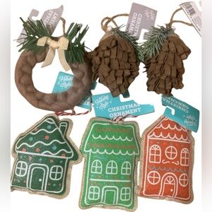 Christmas Ornament Set - Brown, Green, Orange